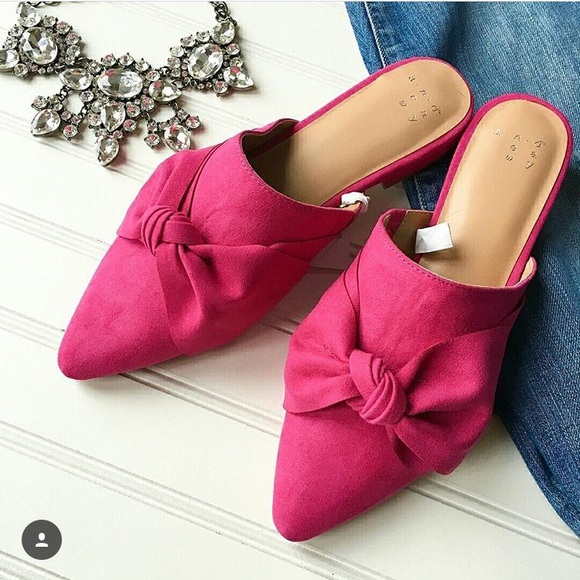 a new day Shoes - Pink bow slip on